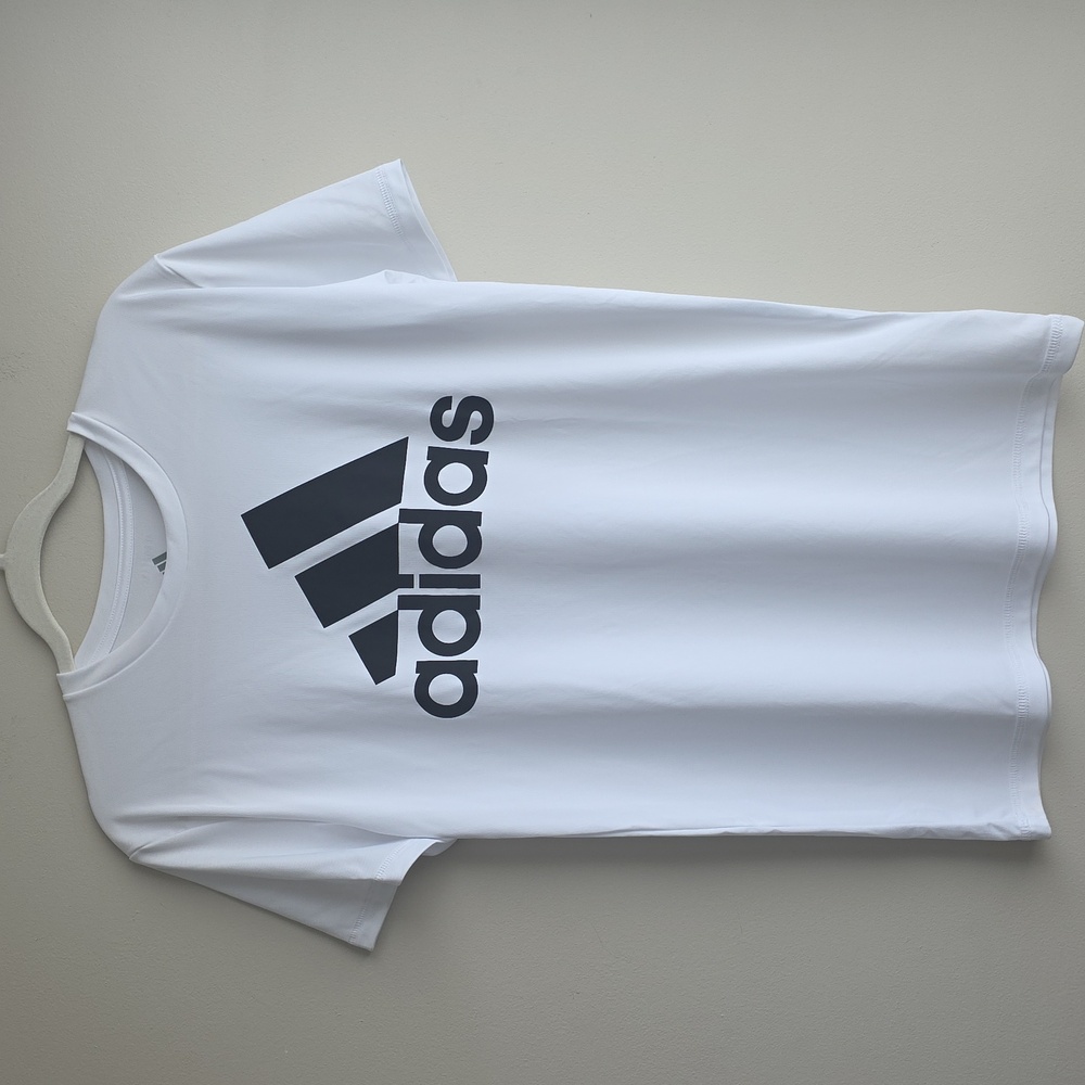 NWT Adidas Boys Performance Logo Tee White Size L (14/16) - Picture 2 of 9